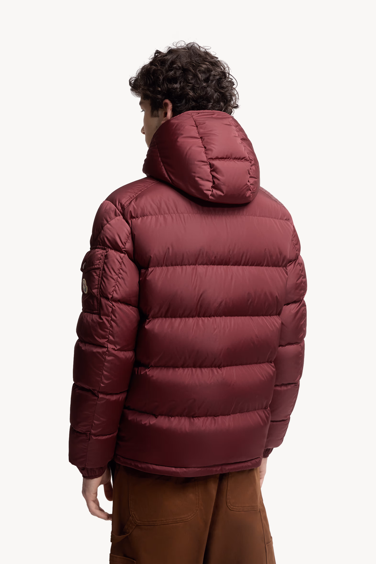 Moncler Maya Hooded Short Down Jacket Men Burgundy Moncler 5
